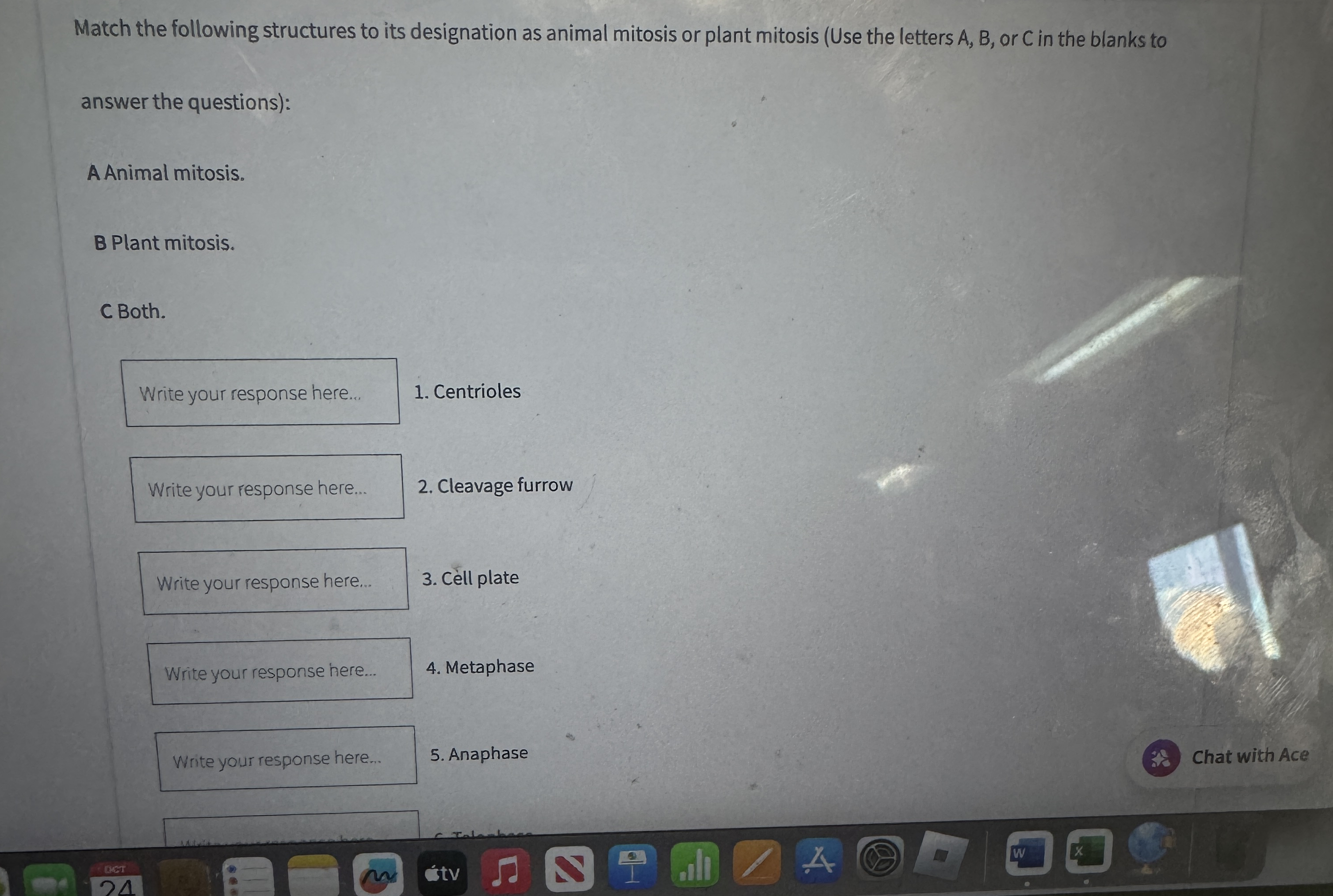 Solved Match the following structures to its designation as