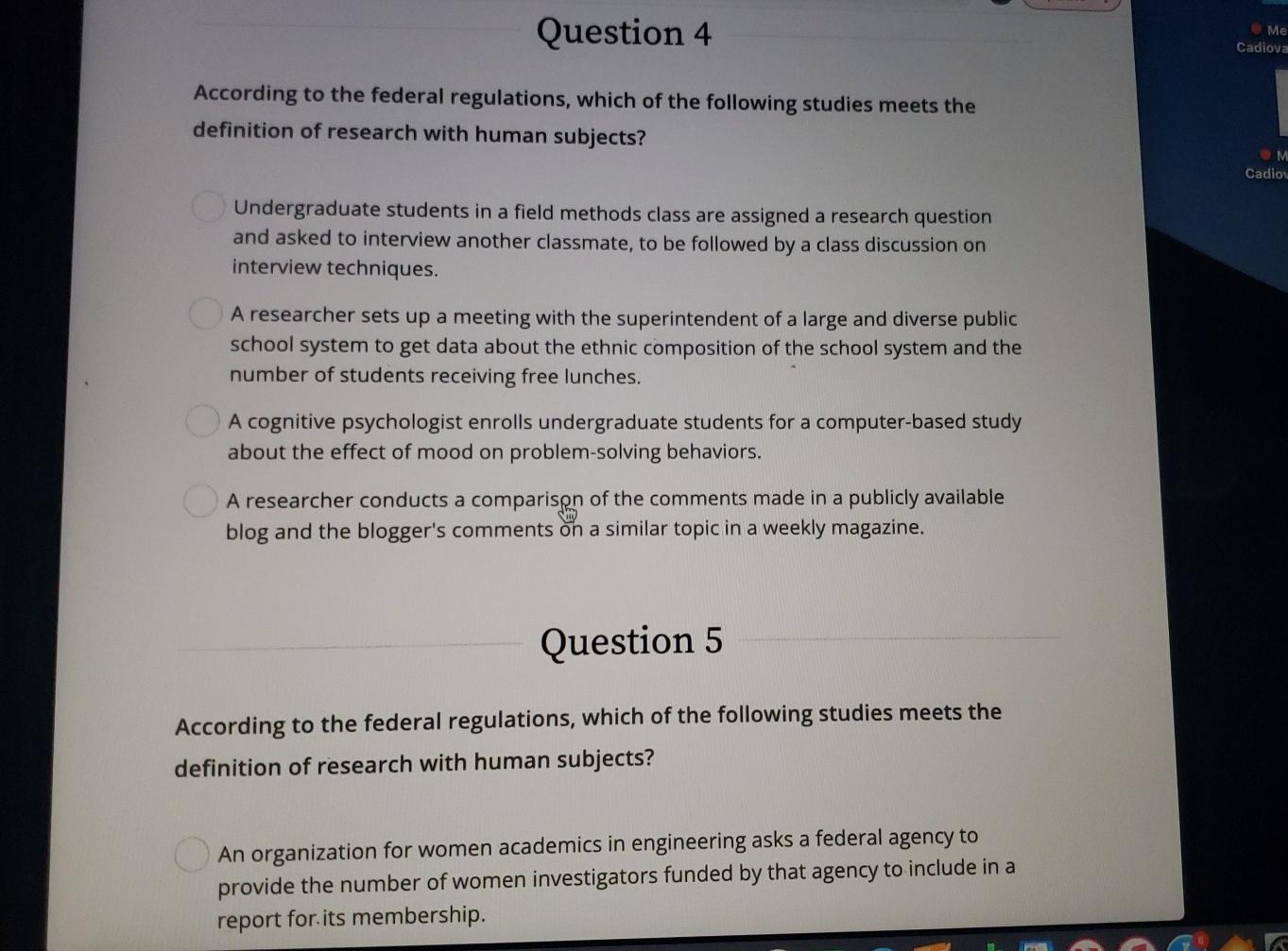 Solved Question 1 According To The Federal Regulations, | Chegg.com