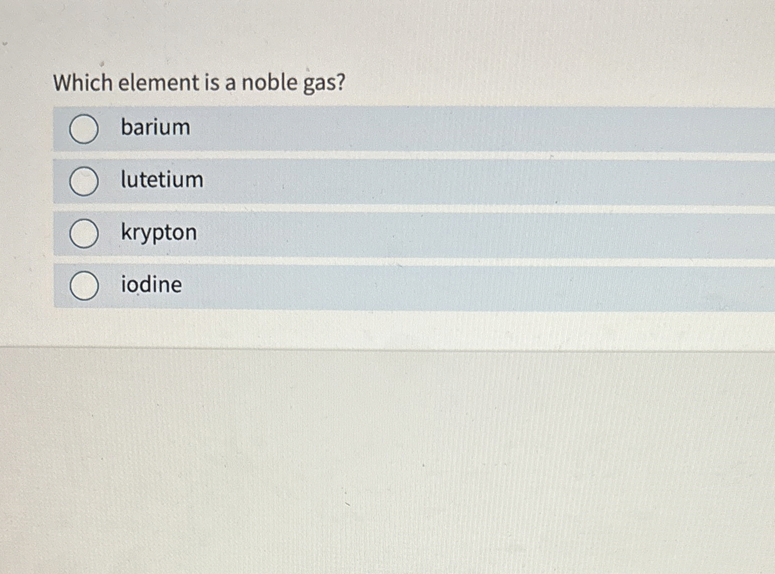 Solved Which element is a noble