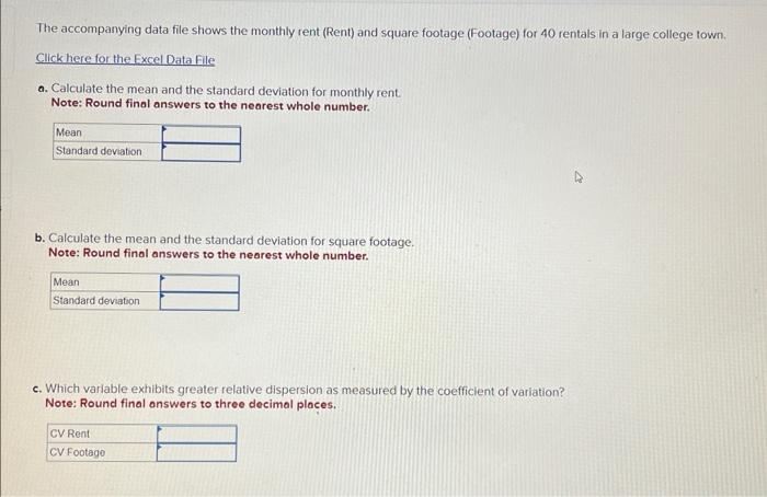 The data file shows the monthly rent