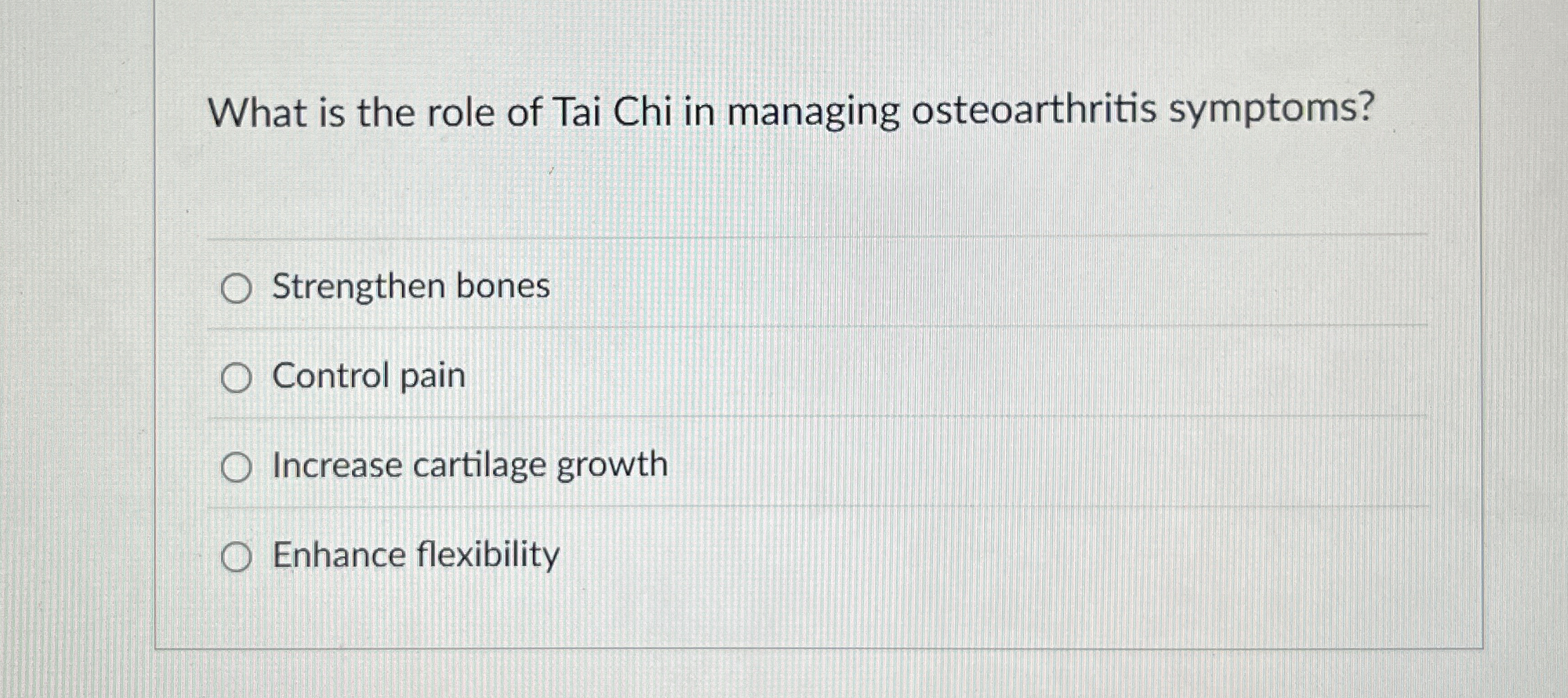 Solved What is the role of Tai Chi in managing
