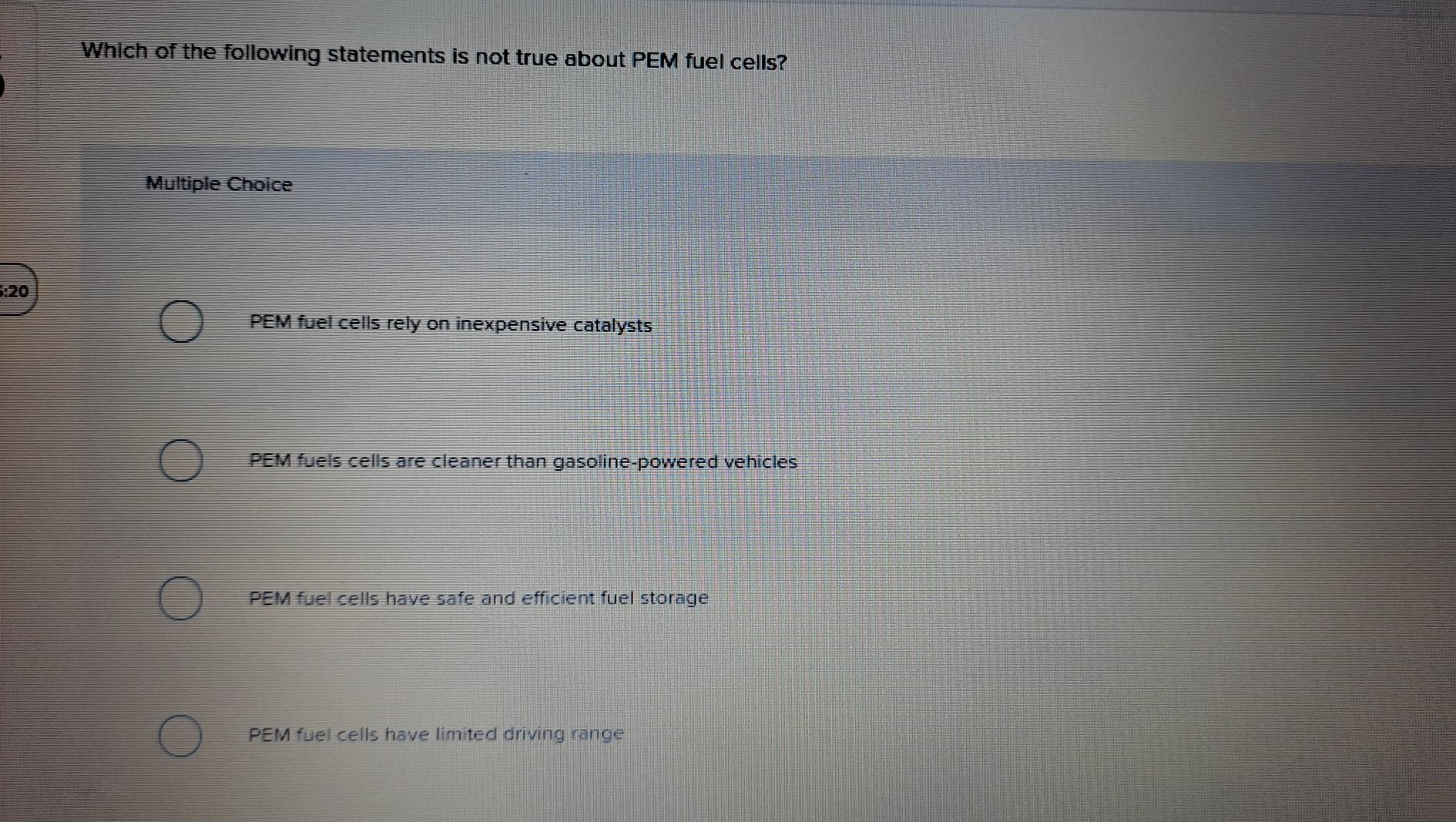 Solved In A Fuel Cell, B Multiple Choice 56:42 There Is | Chegg.com