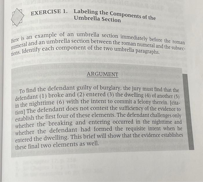 EXERCISE 1. Labeling the Components of the Umbrella