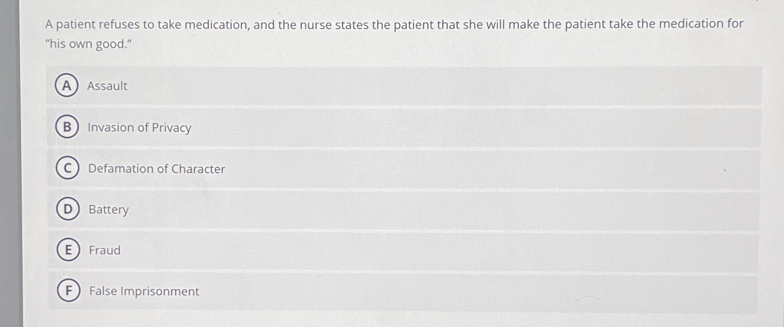 Solved A patient refuses to take medication, and the nurse