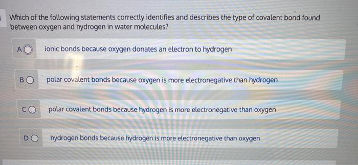 Solved Which Of The Following Statements Correctly Identi...