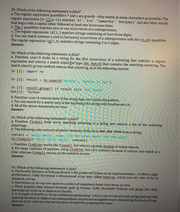 [Solved] 39 Following Statements False Regular Expression