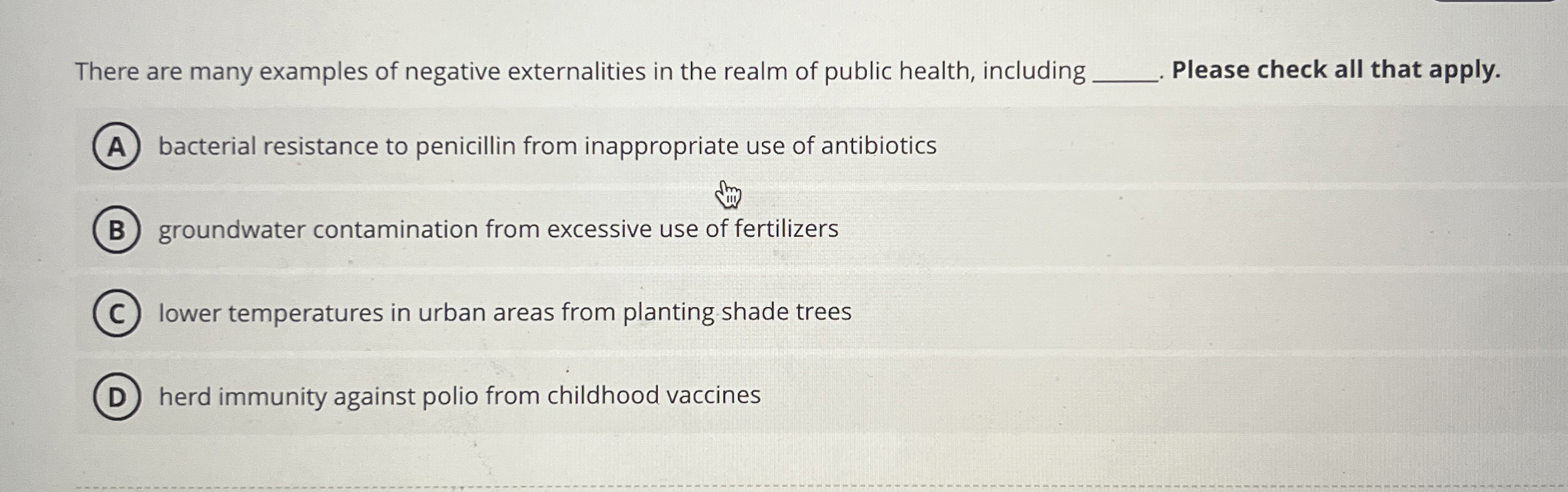 Solved There are many examples of negative externalities in