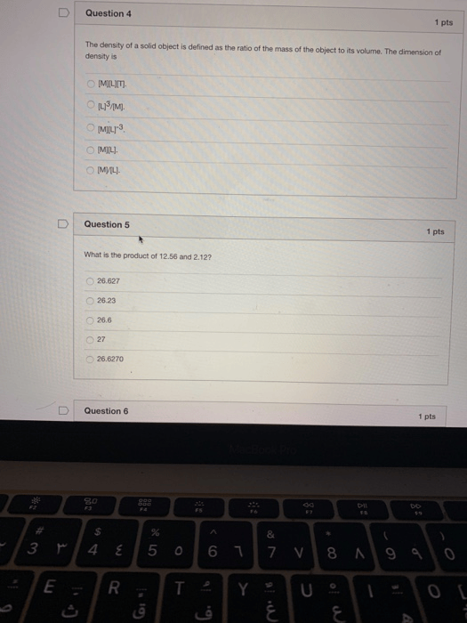 Solved Question 4 1 Pts The Density Of A Solid Object Is | Chegg.com