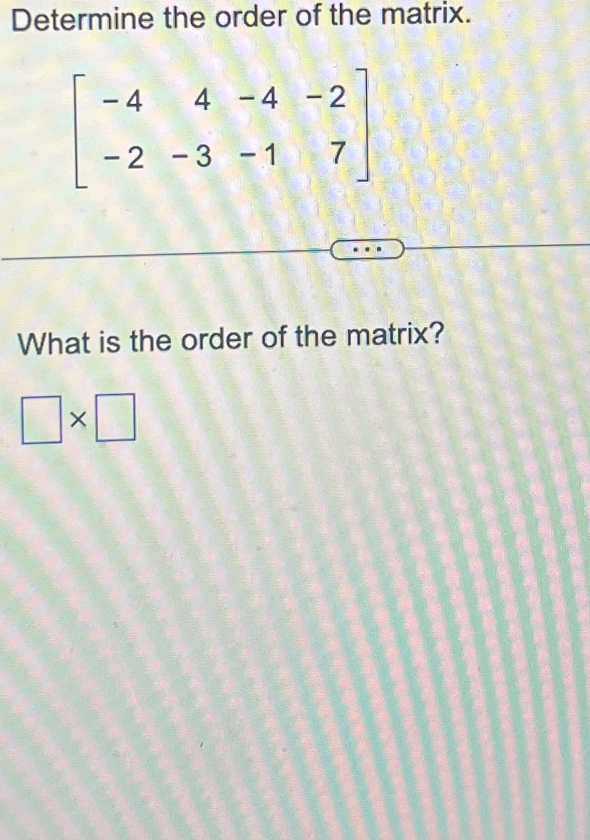 Solved Determine the order of the | Chegg.com