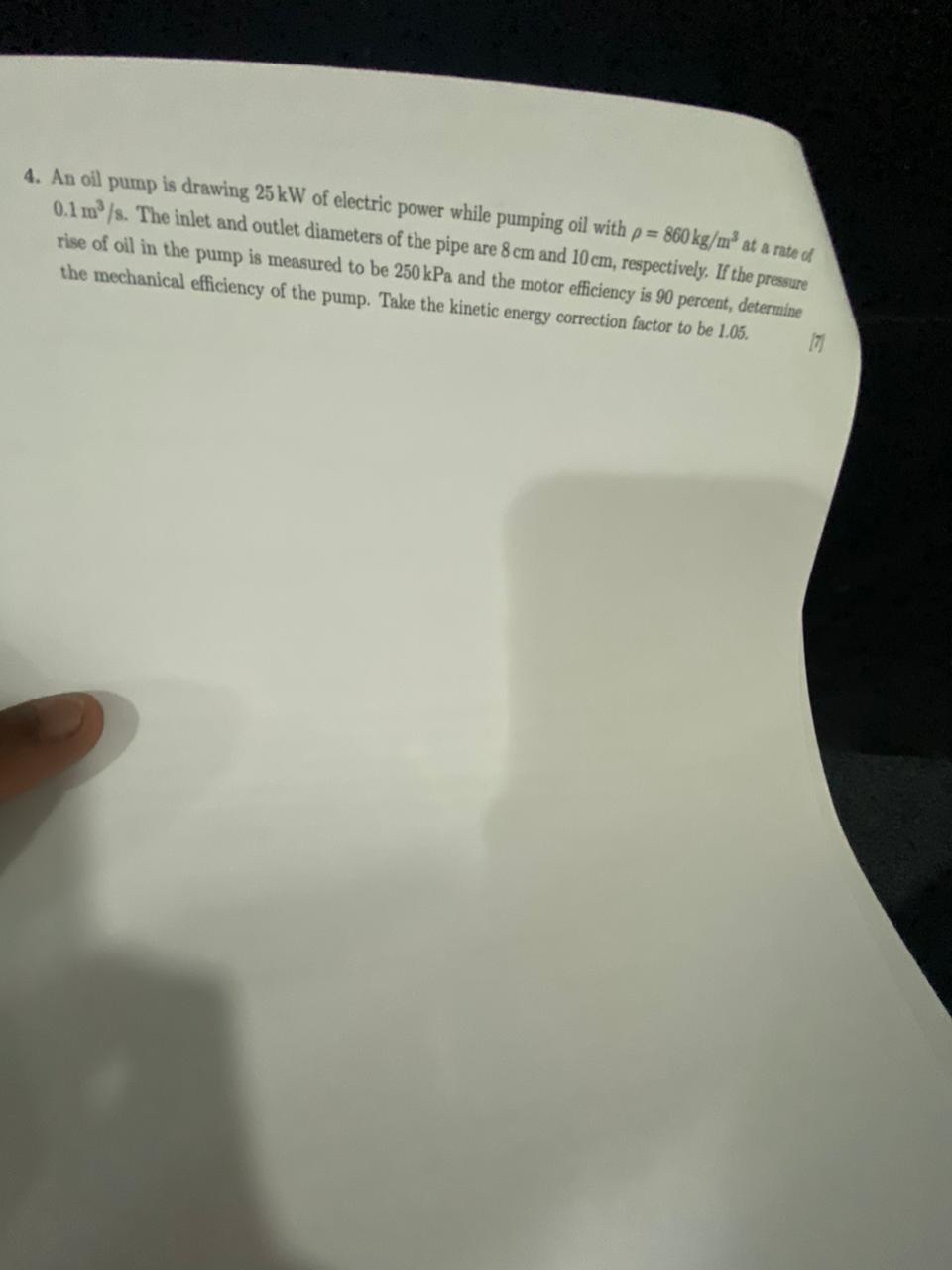 An oil pump is drawing 25kW ﻿of electric power while