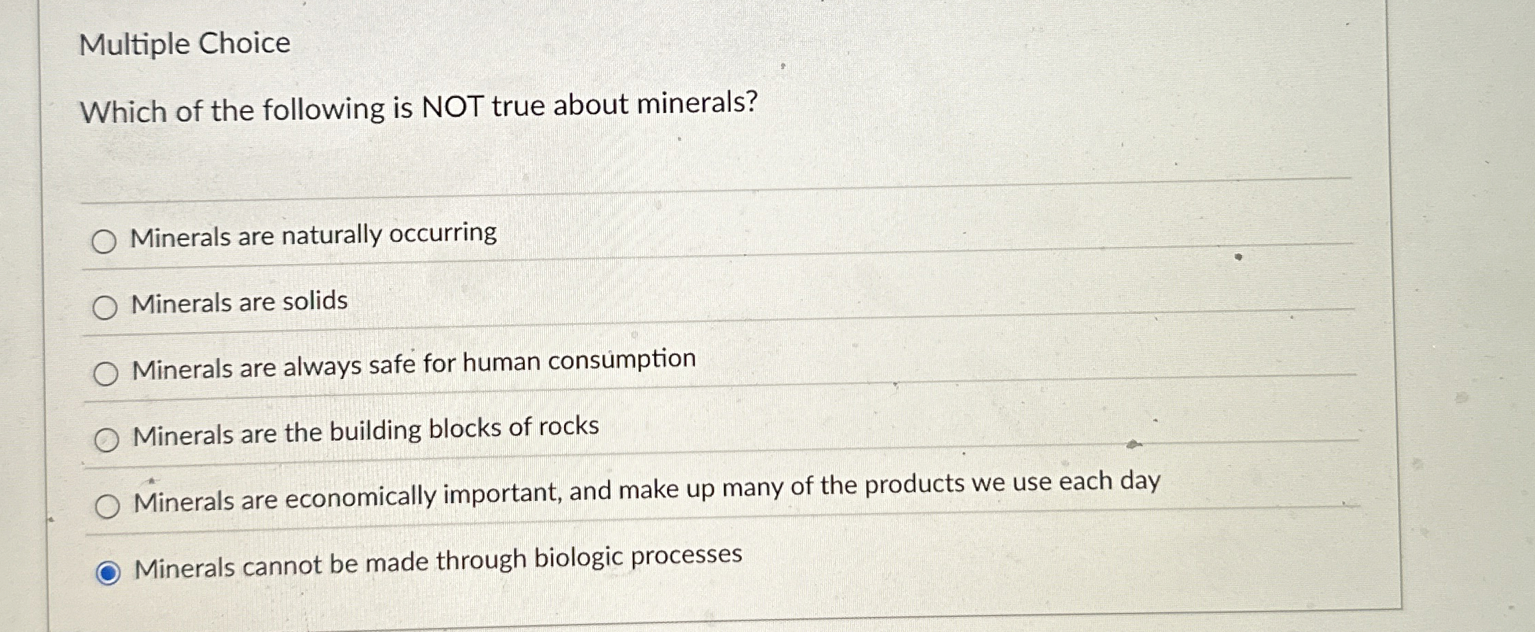 Solved Multiple ChoiceWhich of the following is NOT true