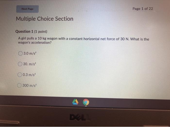 Solved Next Page Page 1 Of 22 Multiple Choice Section | Chegg.com