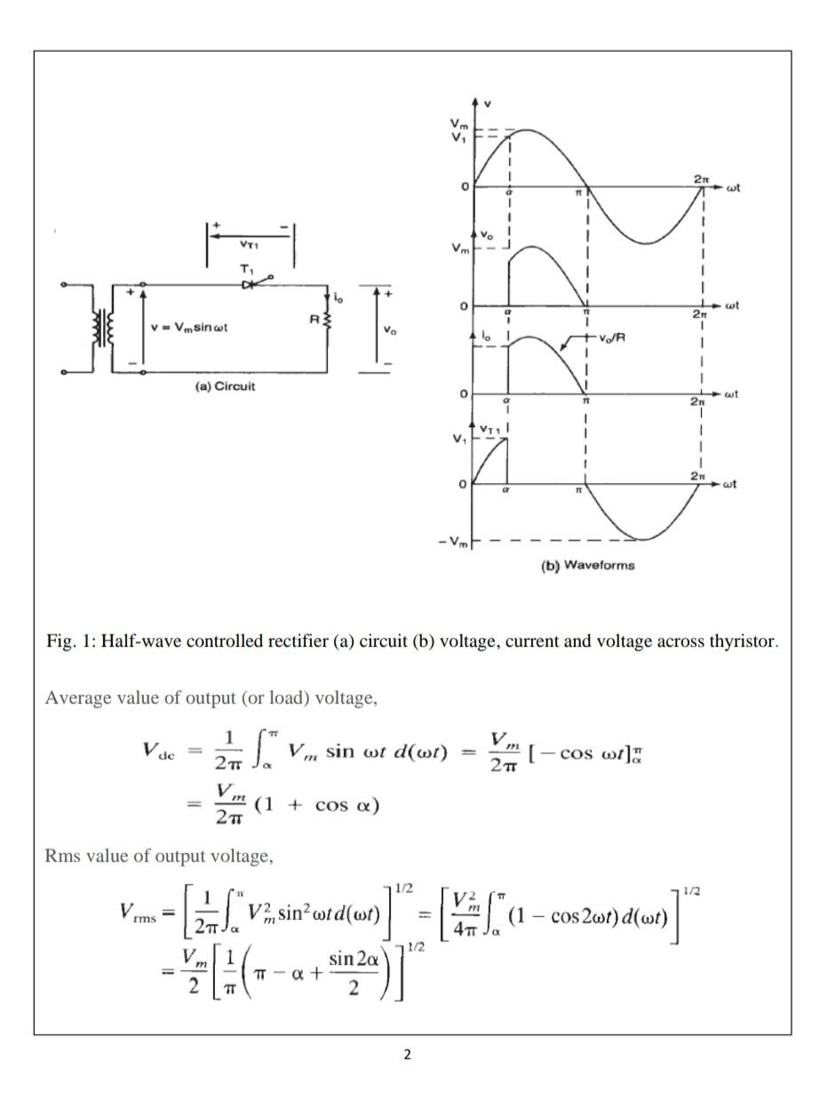 Solved Experiment No.4 SinglePhase Half Wave Controlled