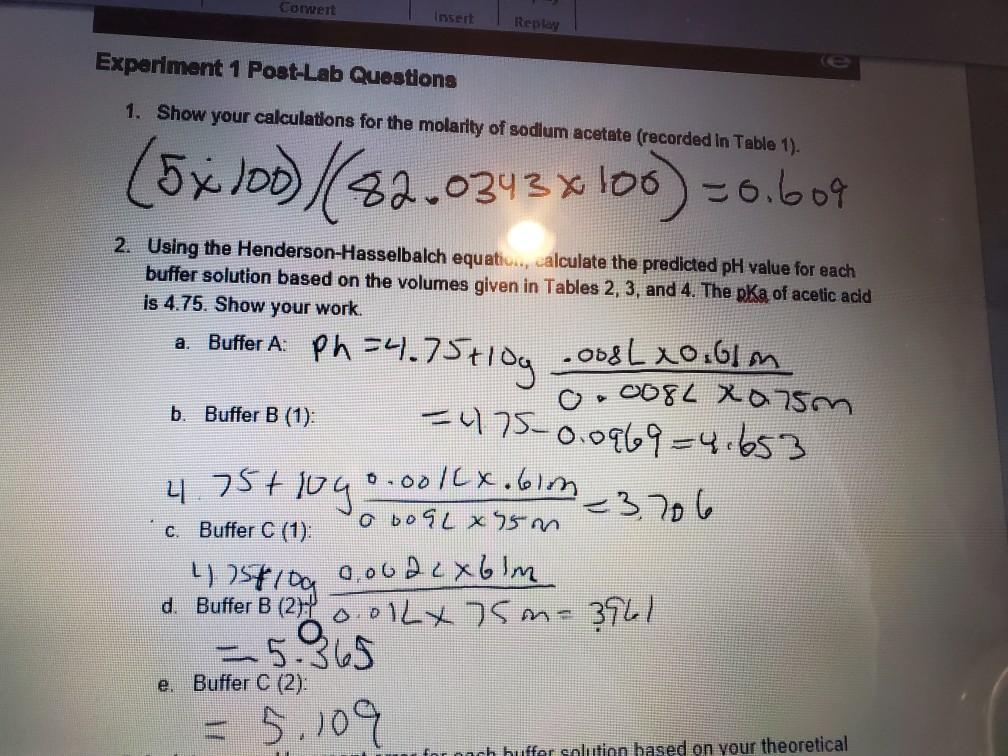 Solved Calculate Your PH Percent Error For Each Buffer So...