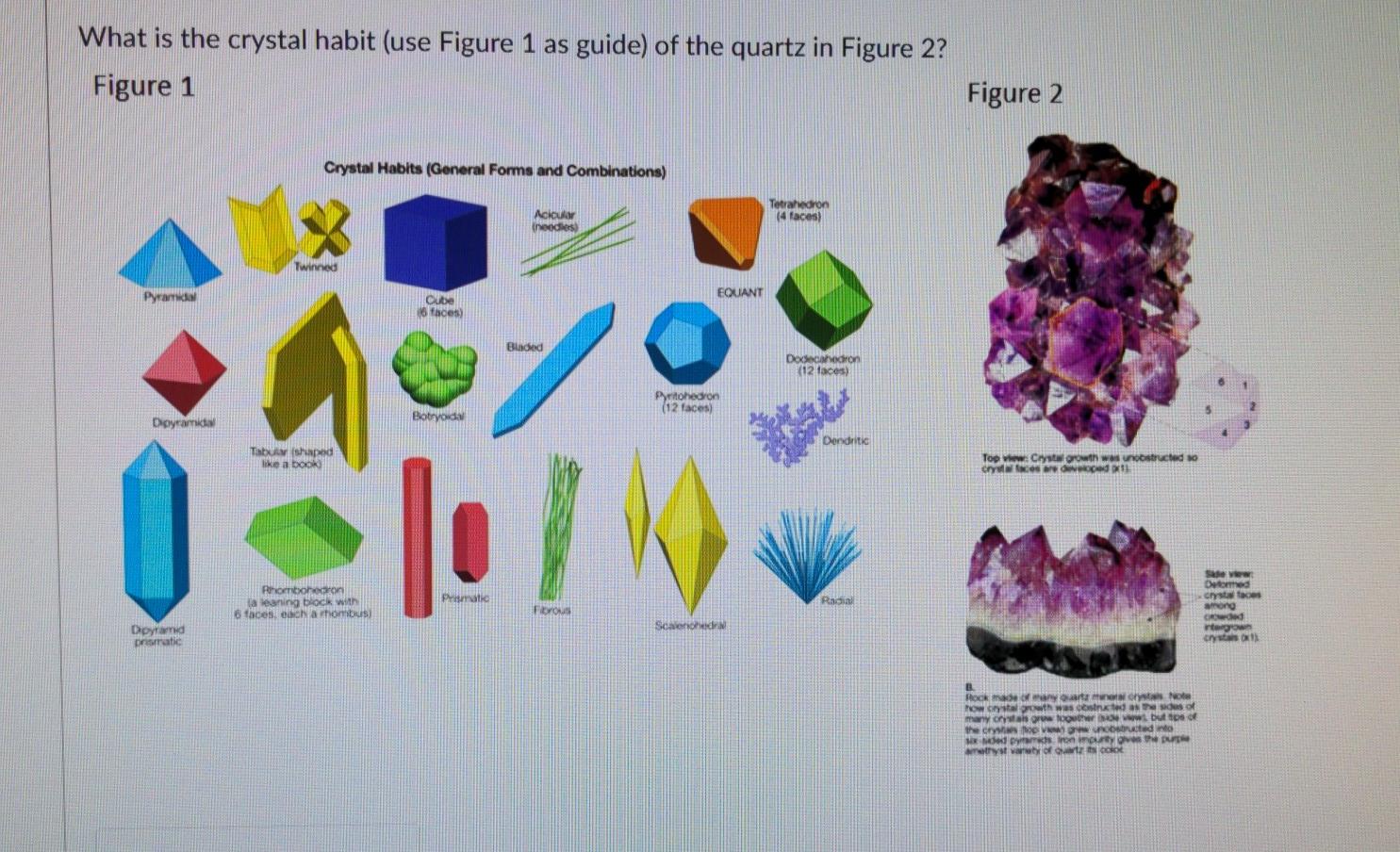 Solved What is the crystal habit (use Figure 1 as guide) of