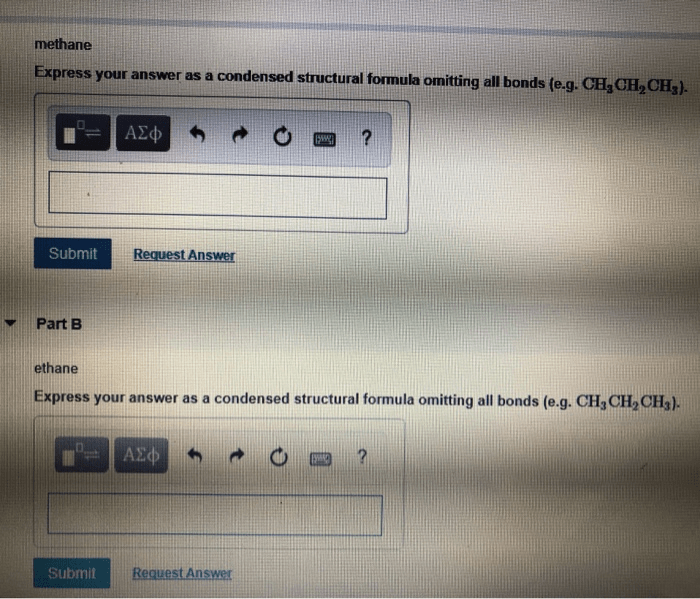 Solved Methane Express Your Answer As A Condensed Structu...