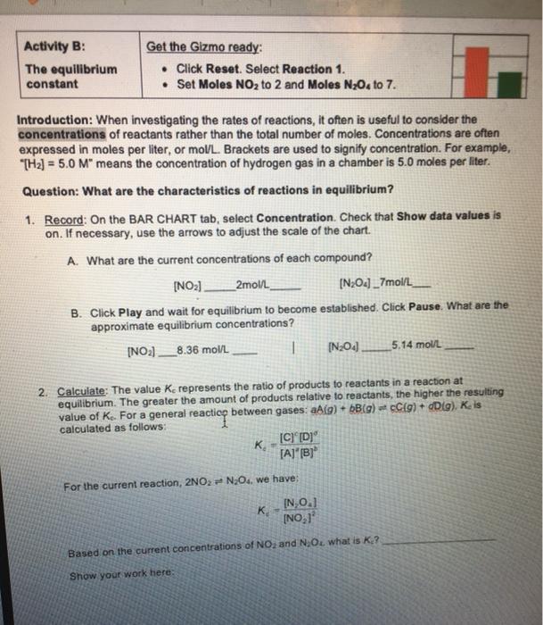 It is important to know the difference between mole and vole damage to the landscape. Solved Activity B The Equilibrium Constant Get The Gizmo Chegg Com