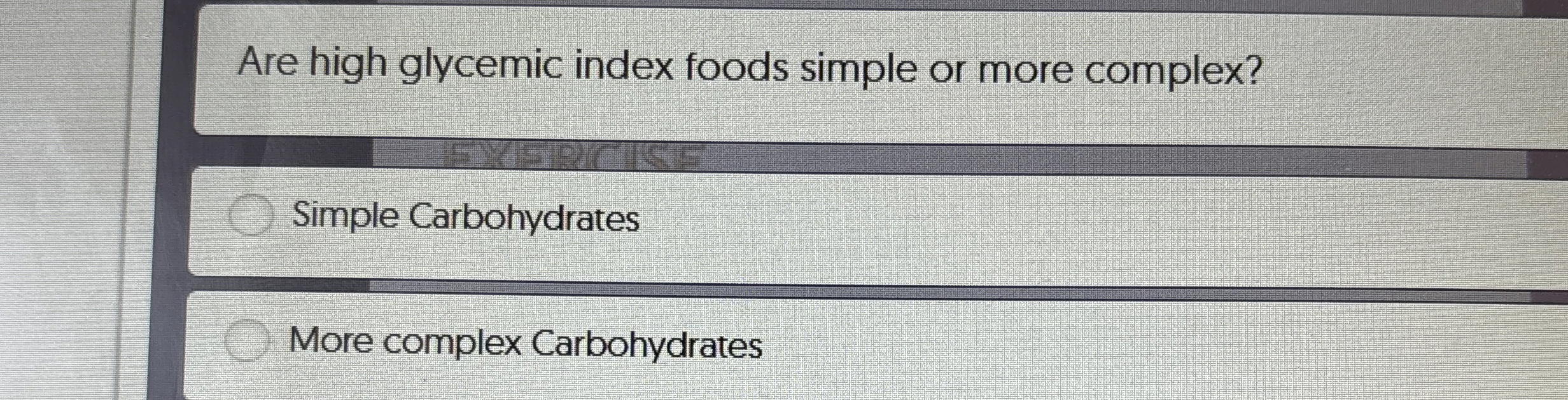 Solved Are high glycemic index foods simple or more