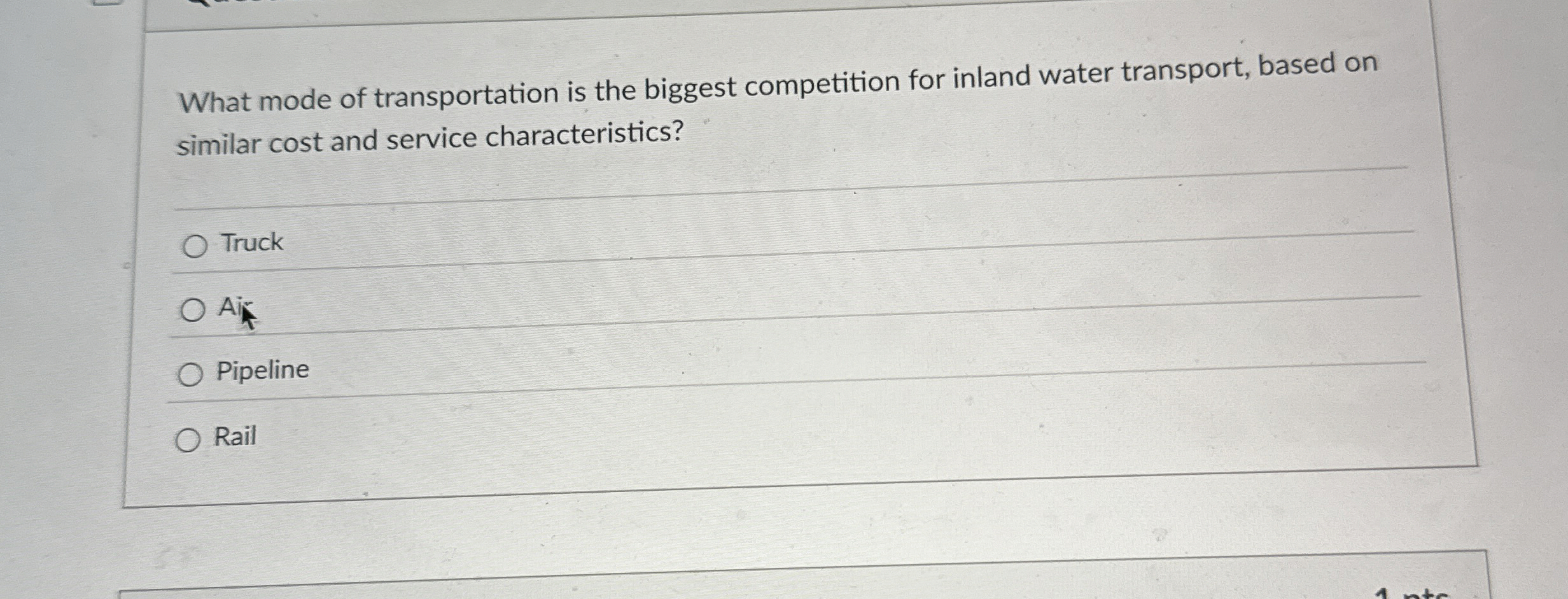 Solved What mode of transportation is the biggest