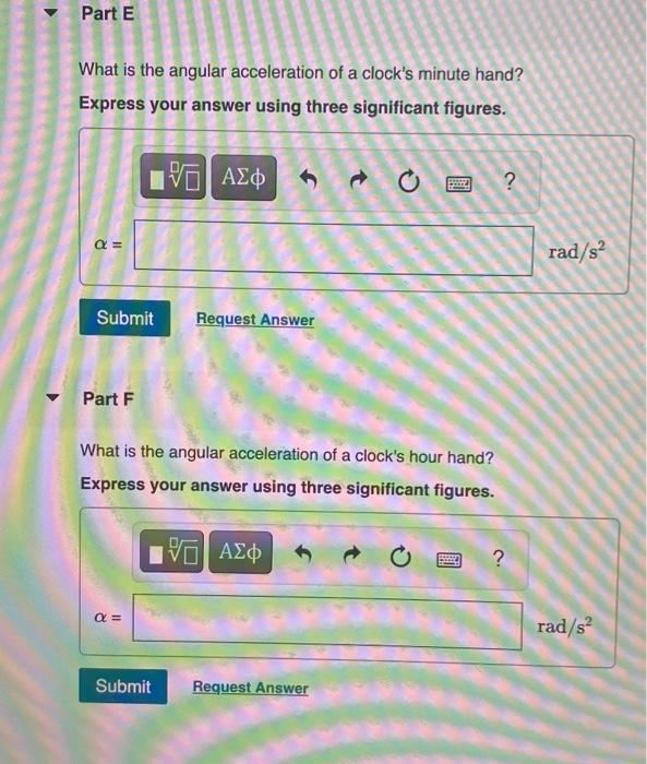 Solved v Part A Calculate the angular velocity of a clock's