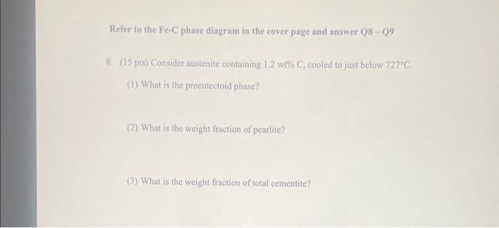 Solved Refer to the Fe-C phase diagram in the cover page and | Chegg.com