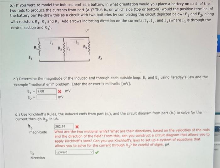 Solved The figure below shows two parallel conducting rails