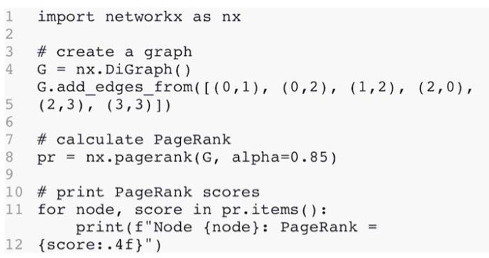 Solved import networkx as nx \# create a graph G=nx⋅ | Chegg.com