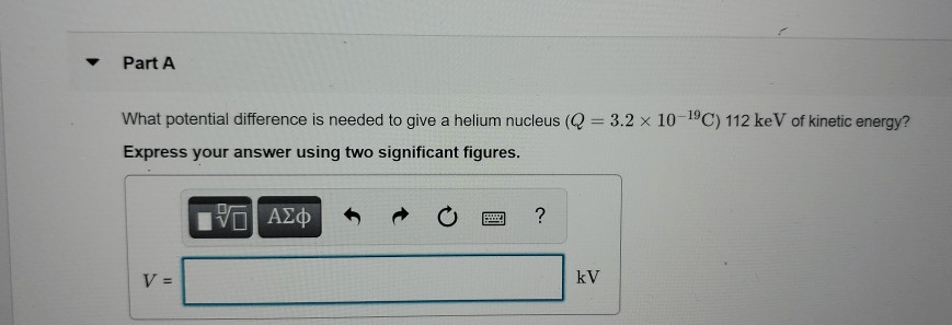 Solved Part A What Potential Difference Is Needed To Give A | Chegg.com