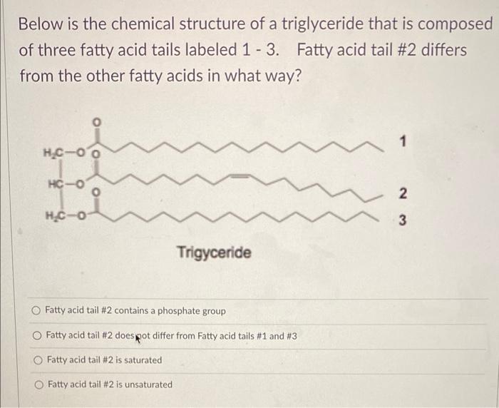 Solved Below is the chemical structure of a triglyceride