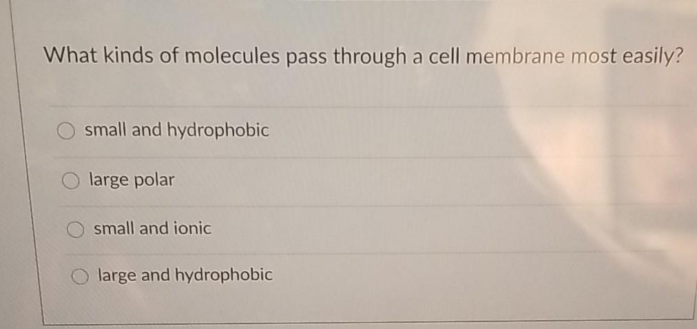 Solved What Kinds Of Molecules Pass Through A Cell Membrane | Chegg.com