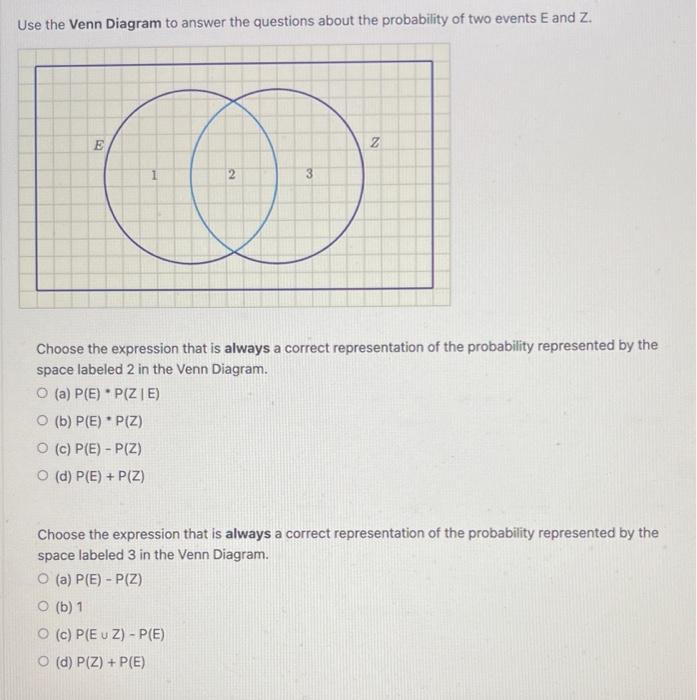 Solved Use the Venn Diagram to answer the questions about | Chegg.com