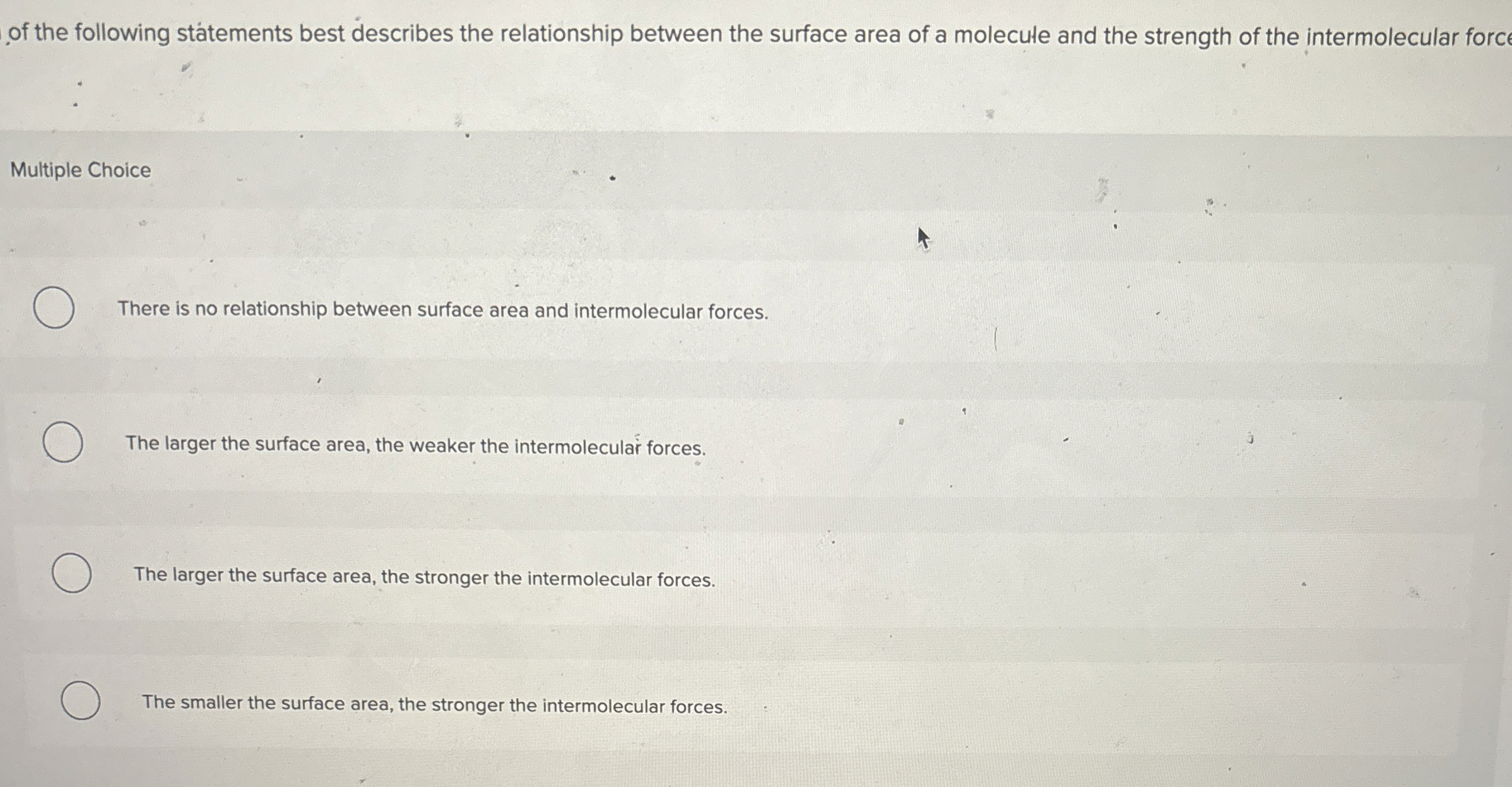 Solved of the following statements best describes the