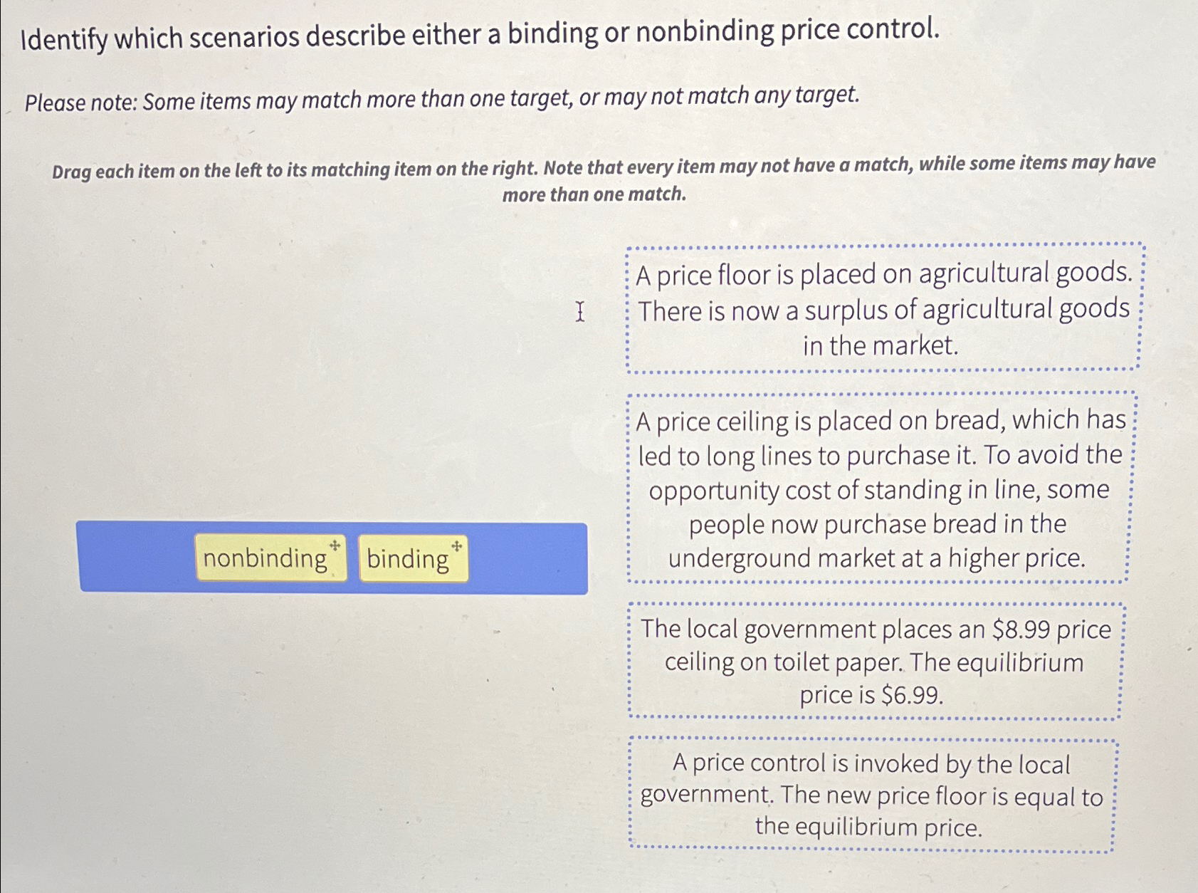 Solved Identify which scenarios describe either a binding or