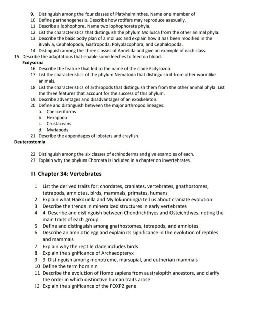 Solved Chapter 32 An Introduction To Animal Diversity What