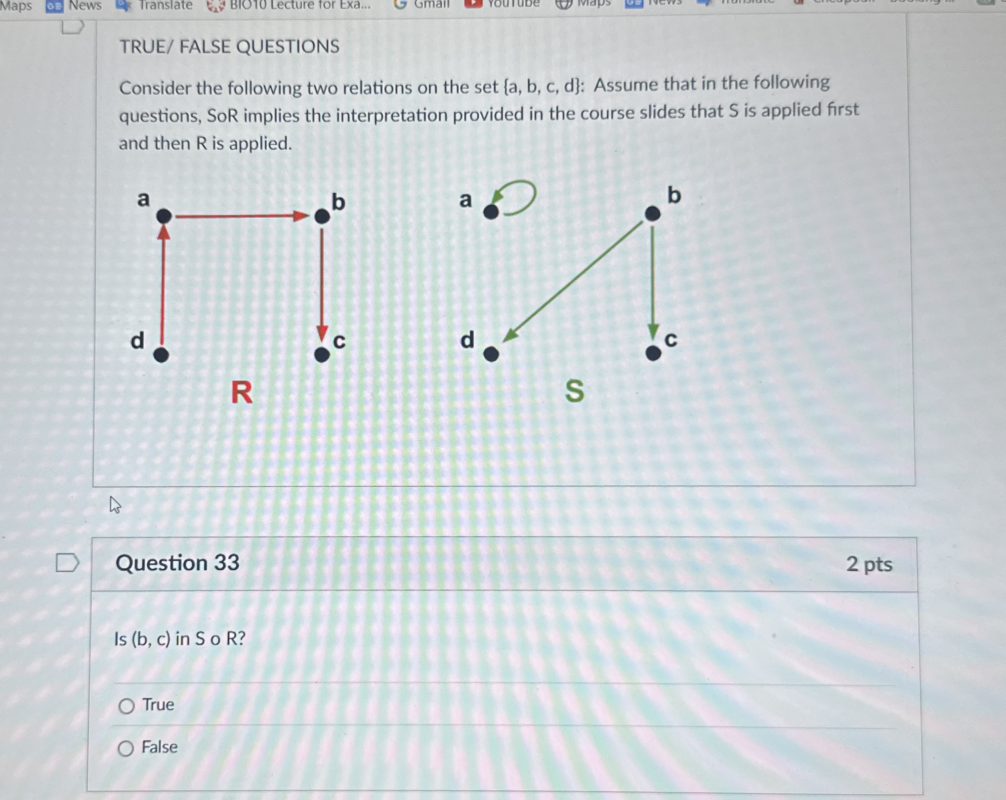 Solved TRUE/ ﻿FALSE QUESTIONSConsider the following two