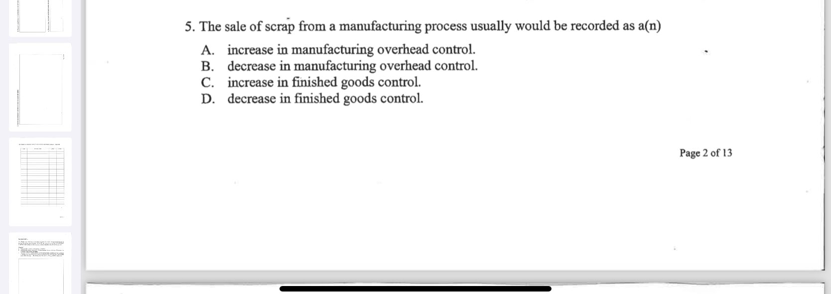 Solved The sale of scrap from a manufacturing process
