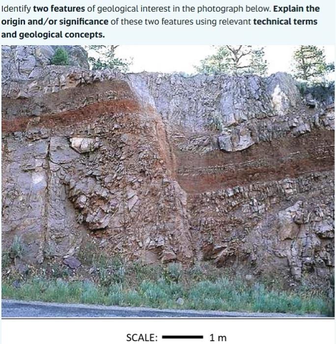 Solved Identify two features of geological interest in the