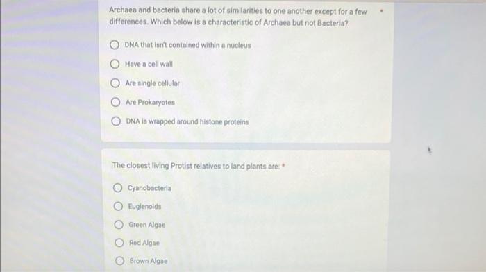 Solved Archaea and bacteria share a lot of similarities to | Chegg.com