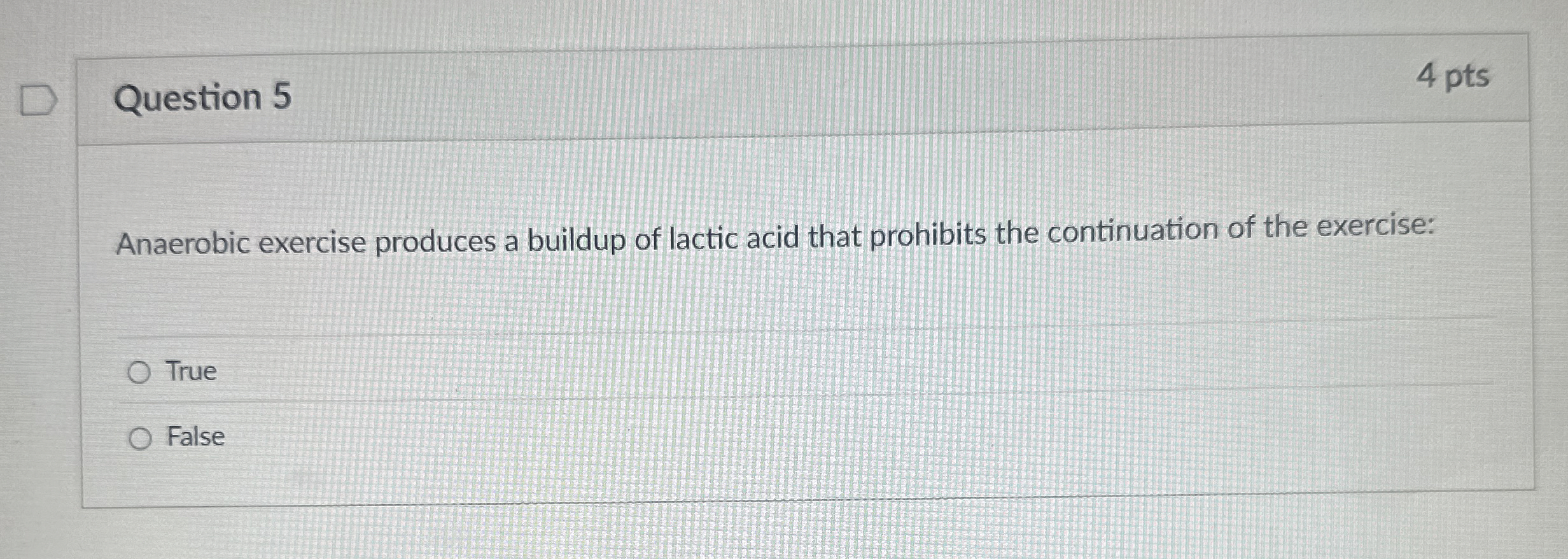 Solved Question 54 ﻿ptsAnaerobic exercise produces a buildup
