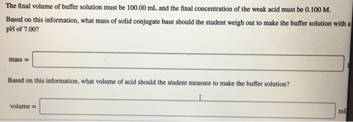 Solved A Student Must Make A Buffer Solution With A PH Of...