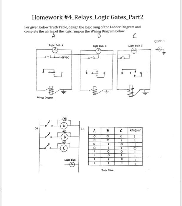Solved Homework \4_Relays_Logic Gates_Part1 For given below