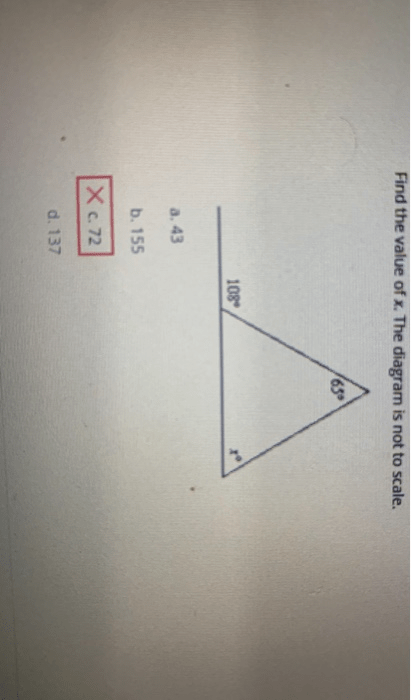 Solved Find The Value Of X. The Diagram Is Not To Scale. 69 | Chegg.com