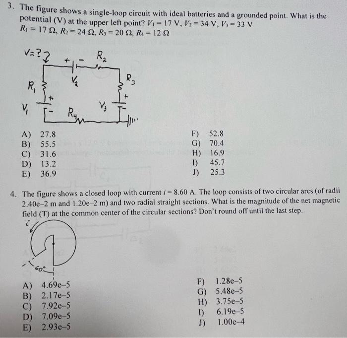 3. The figure shows a singleloop circuit with ideal