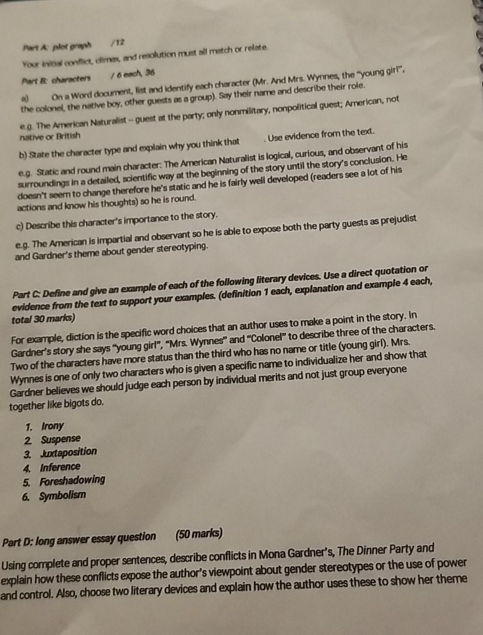 The Dinner Party By Mona Gardner Plot Diagram The Dinner Party