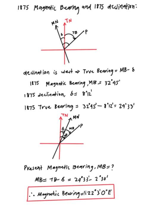 Solved 1875 Bearing and 1875 devination TN MN тв