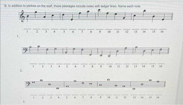 3. In addition to pitches on the staff, these | Chegg.com