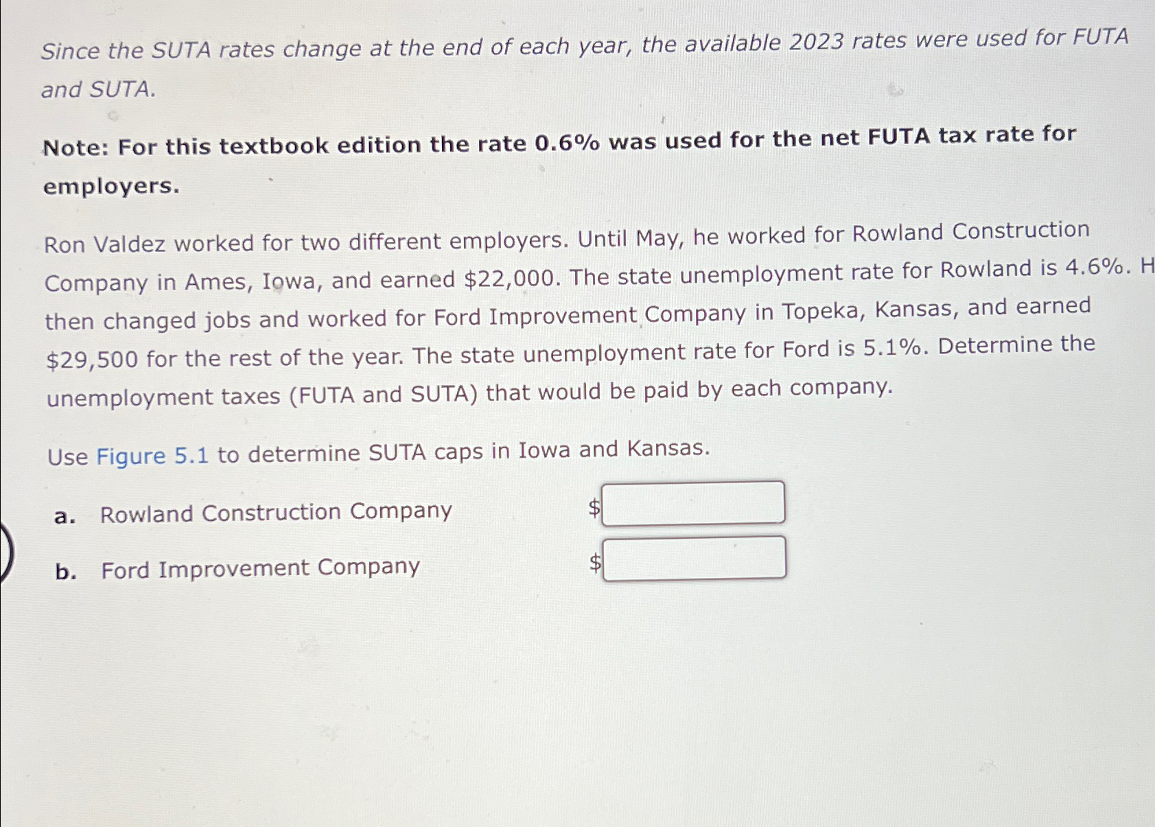 Since the SUTA rates change at the end of each year,