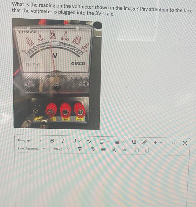 Solved What is the reading on the voltmeter shown in the | Chegg.com