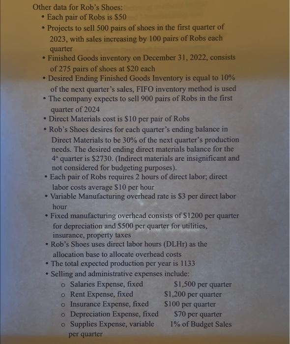 what is the prodcution budget? direct materials