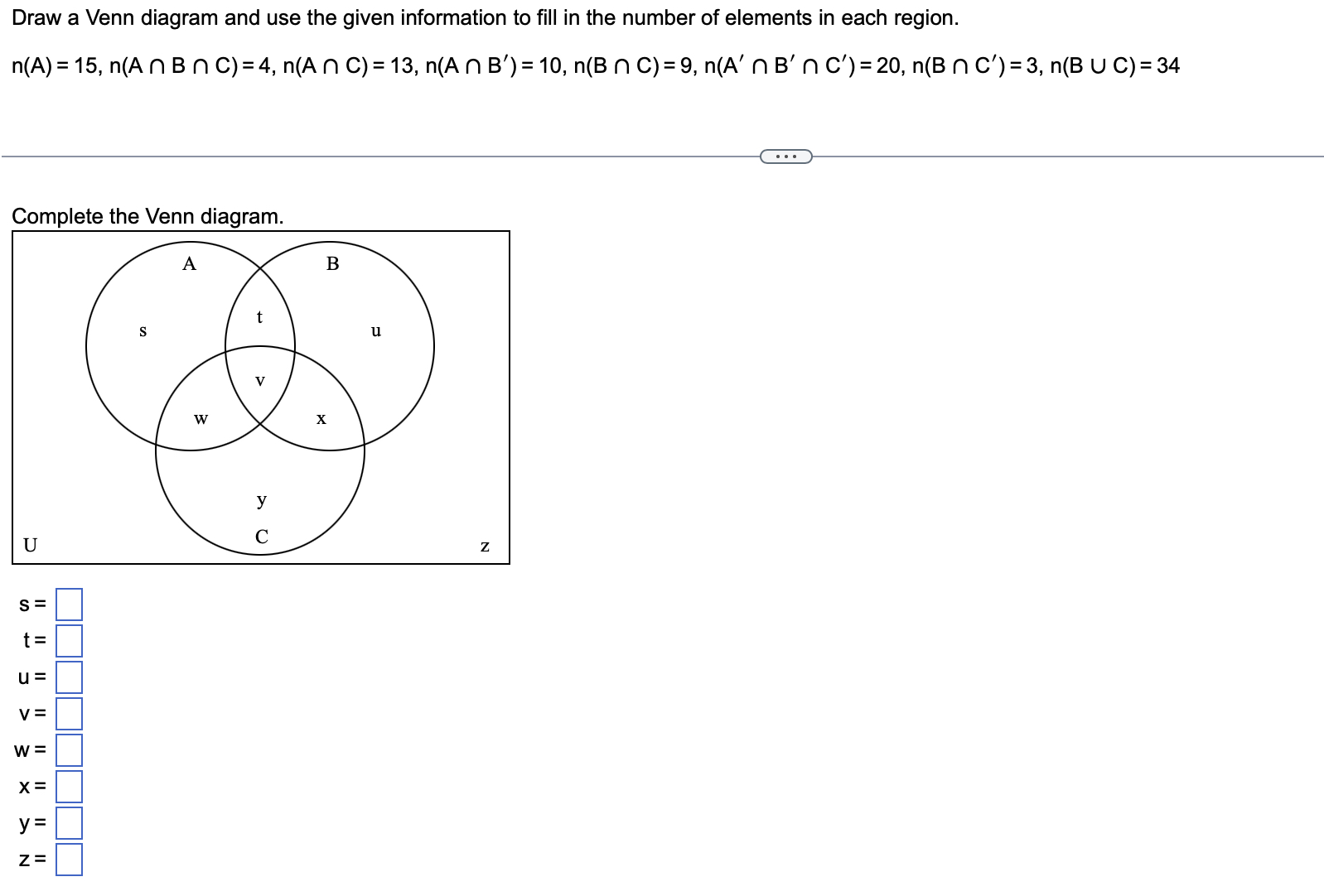 Solved Draw a Venn diagram and use the given information to | Chegg.com